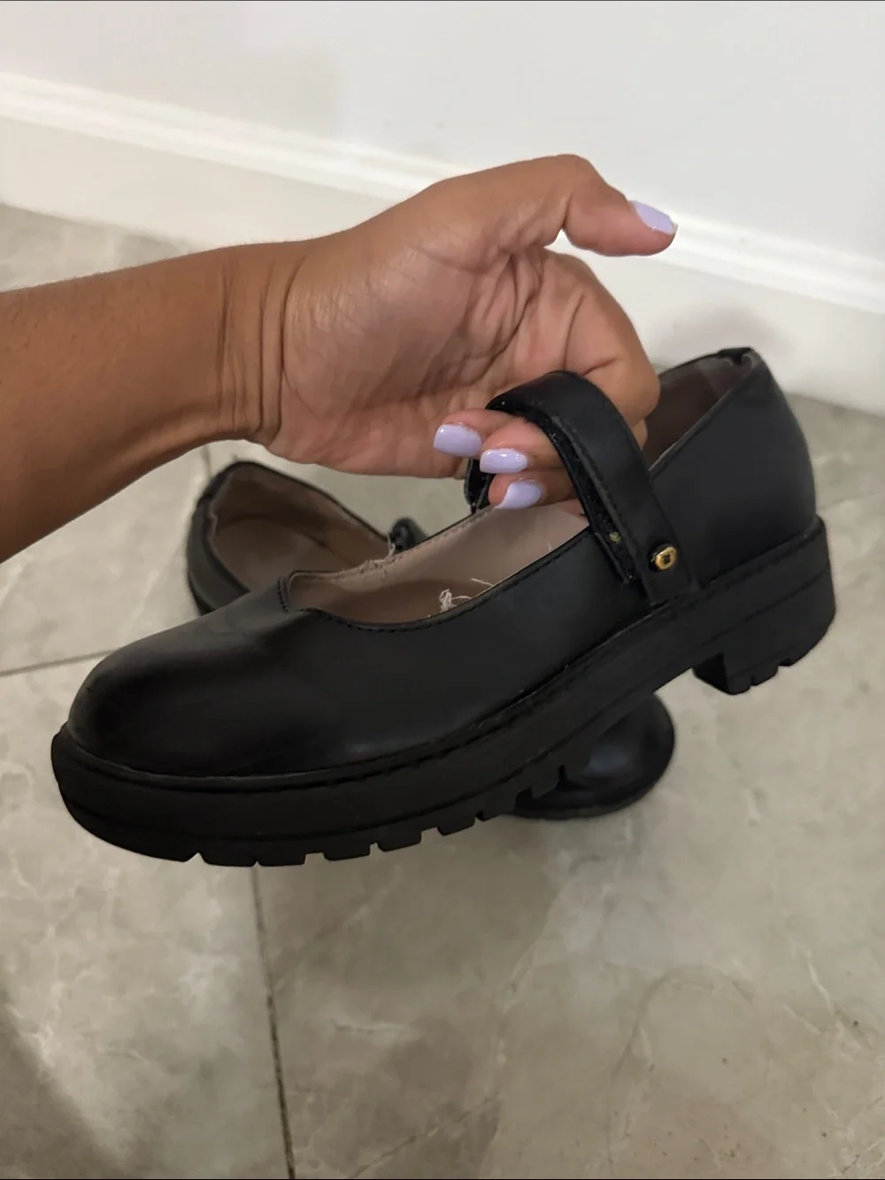 The Children’s Place Girls Black Mary Jane School Shoes with Strap